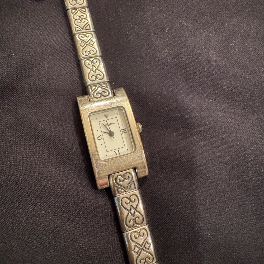 Brighton Silver Watch with Heart Detail